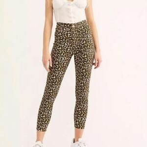 Free People Leopard Cheetah Size 25 Skinny Jeans